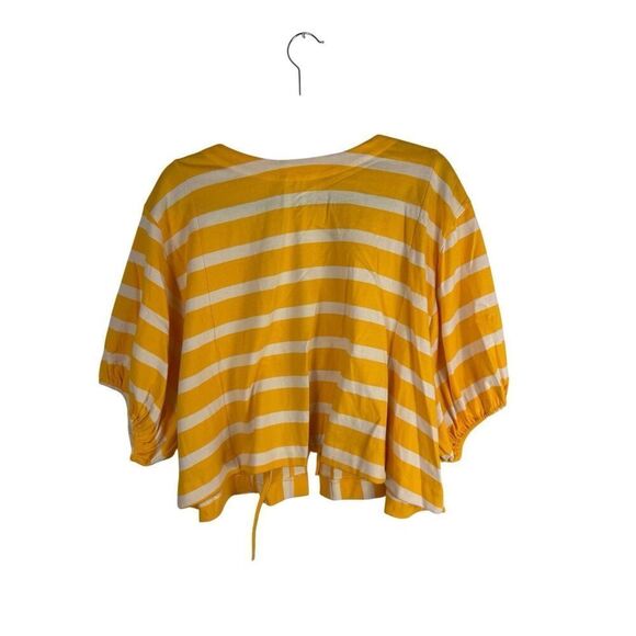 Anthropologie Yellow and Cream Striped Shrug Cardigan- Size S - Picture 2 of 7